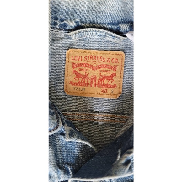 Levi's Custom Nipsey Hussle TMC Distressed Denim Trucker Jacket - Picture 9 of 10